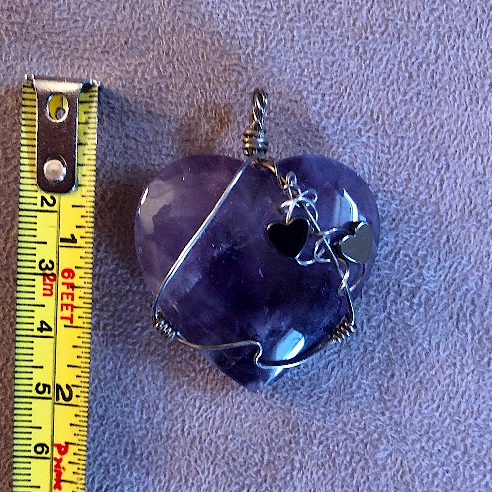 Amethyst Heart - Pendent or Paperweight